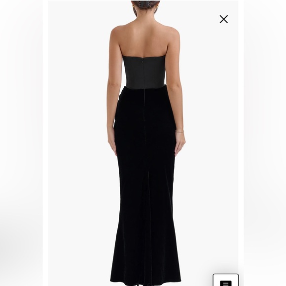 HOUSE OF CB Persephone Strapless Corset Satin & Velvet Mermaid Gown size S A-C - Picture 2 of 5